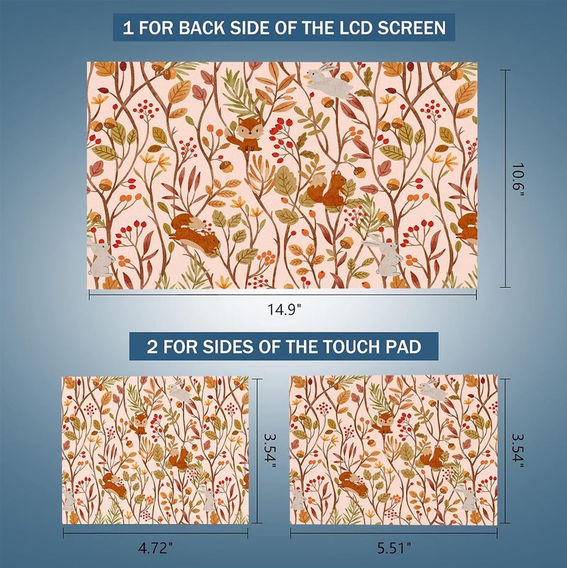 AORTDES Laptop Skin Sticker 12.1 13 13.3 14 15 15.6 Inches Netbook Sticker Decal Reusable Universal Notebook PC Art Personalized Protector by (AD-NEK-76 Flower Bush Squirrel) - Image 2